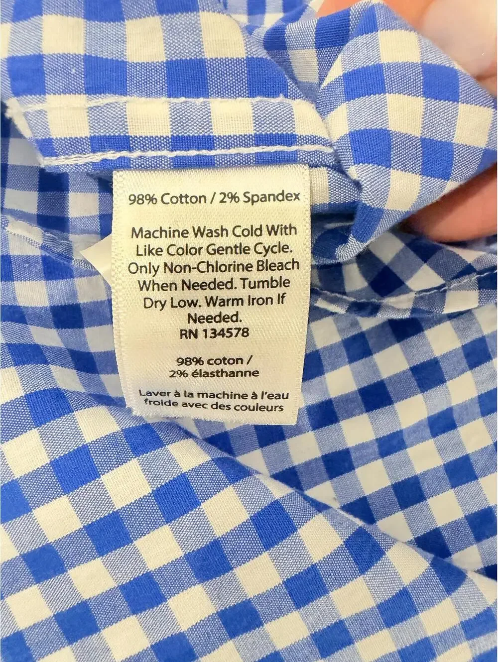 Vineyard Vines Boys Whale Shirt Blue Gingham Button Down Long Sleeve Med (12-14)
